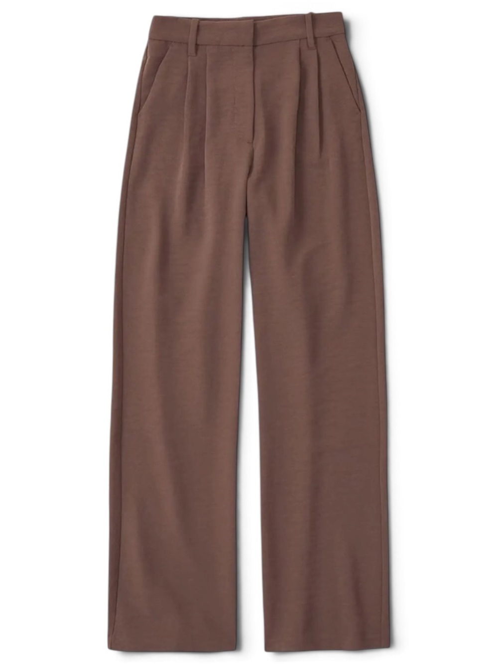 Abercrombie & Fitch Curve Love Sloane Tailored Wide Leg Pants Brown Trousers 27